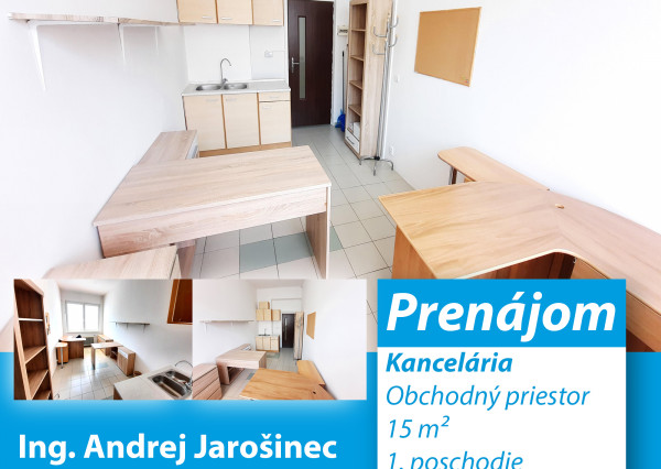 Prenájom: Kancelária s kuchynkou, 15 m2, Topoľčany