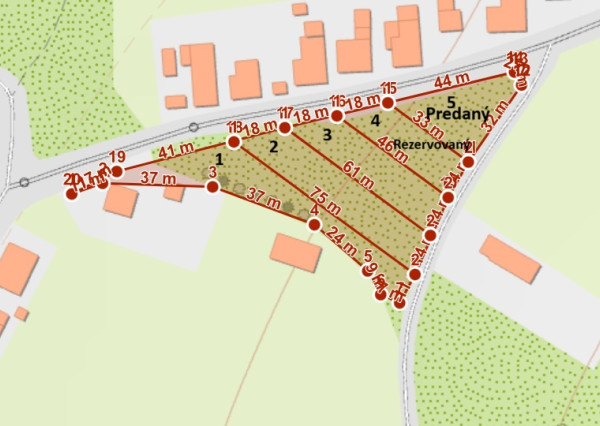 Rezervovaný: POZEMOK  č. 4, 542 m2, Súlovce ,okr. TO
