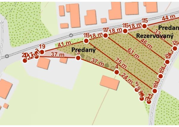 Predaný: POZEMOK  č. 1, 1047 m2, Súlovce ,okr. TO