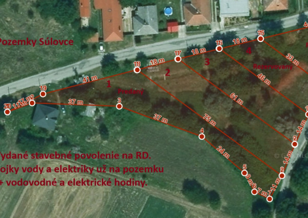 POZEMOK  č. 3, 722 m2, Stavebné povolenie, Súlovce ,okr. TO