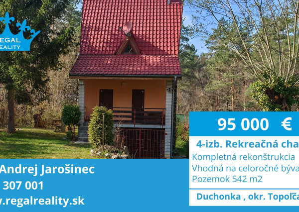 TOP Ponuka: Rekreačná chata, pozemok 542 m2, Duchonka