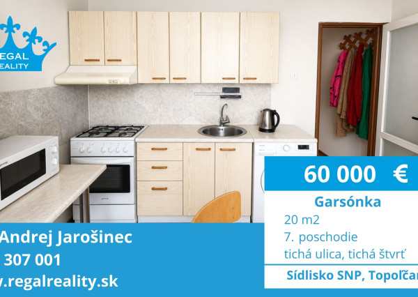 Výhradne: Garsónka, 20 m2, sídlisko SNP, Topoľčany