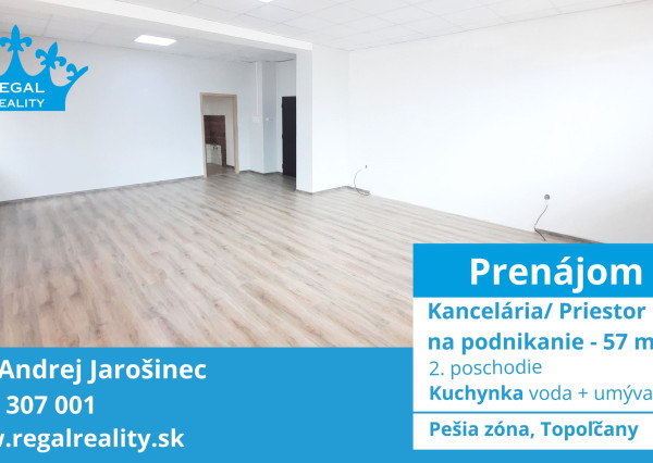 Prenájom: Kancelária + Kuchynka, 57 m2, Centrum, Topoľčany