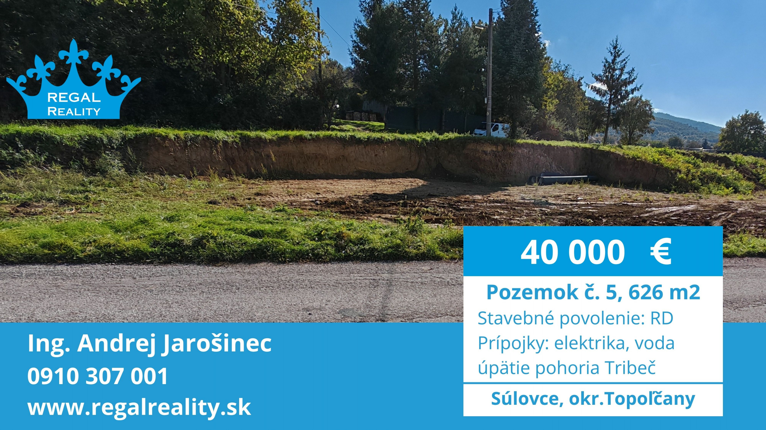 Rezervovaný: POZEMOK  č. 5, 626 m2, Súlovce ,okr. TO