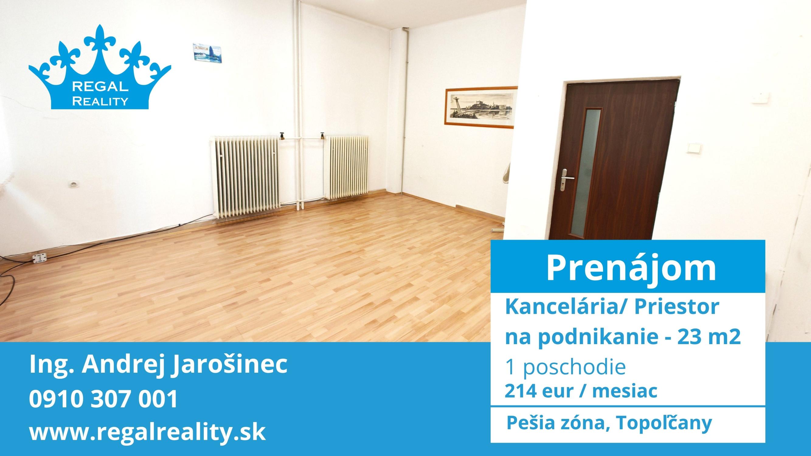 Kancelária/priestor na podnikanie, 23 m2,Centrum, Topoľčany