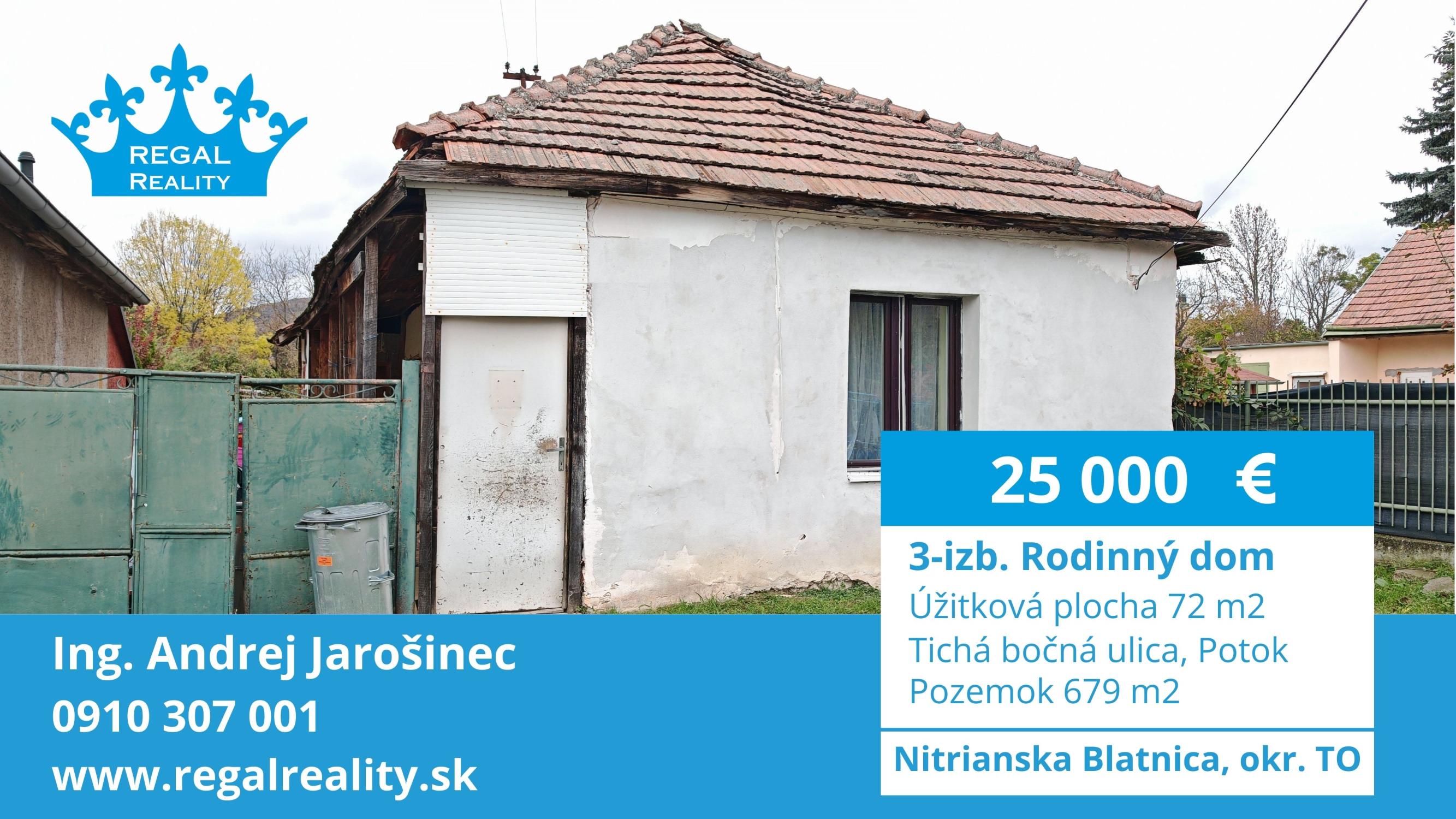 Znížená cena: 3-izb. Dom, 679 m2, Nitrianska Blatnica