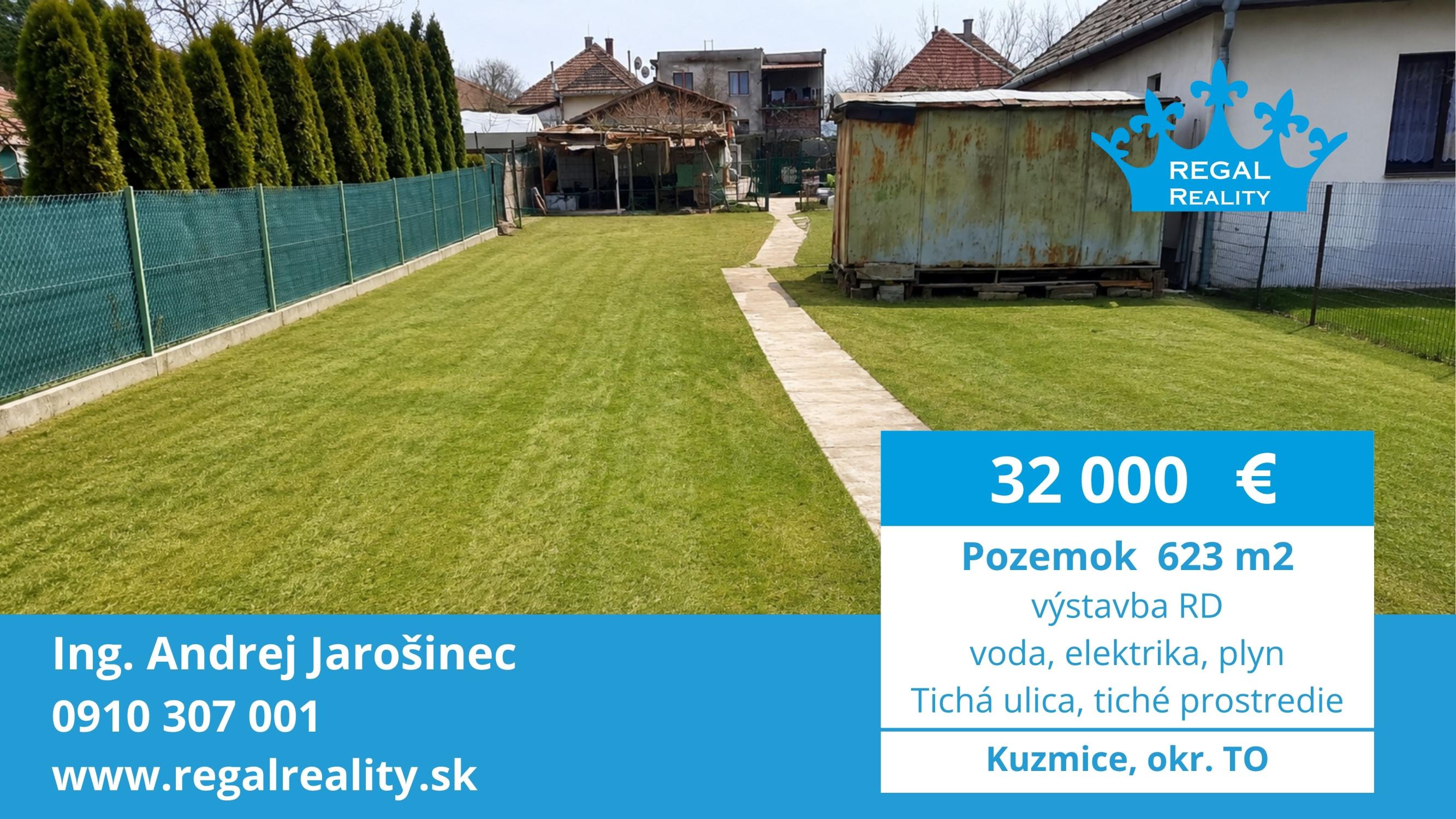 POZEMOK na RD, 623 m2, Kuzmice, okr. Topoľčany