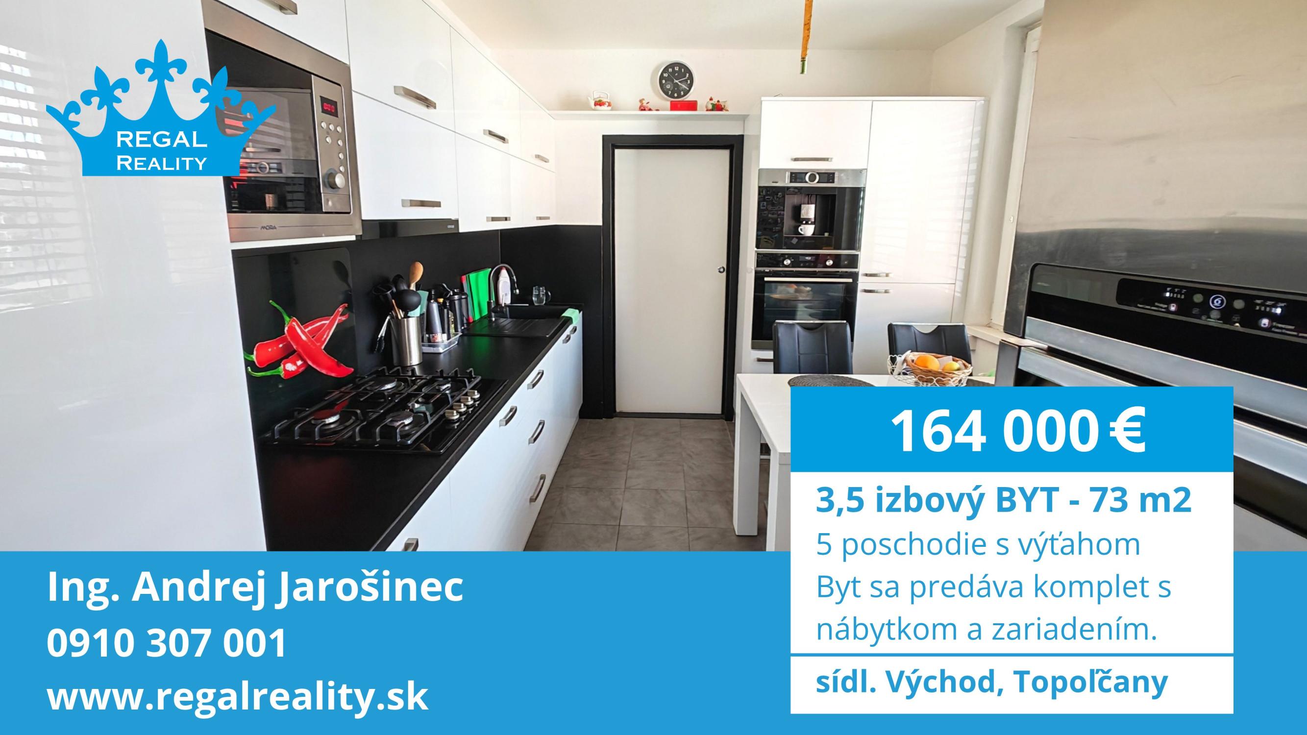 VEĽKÝ 3,5-IZBOVÝ BYT S BALKÓNOM, 73 m² | TOPOĽČANY – VÝCHOD